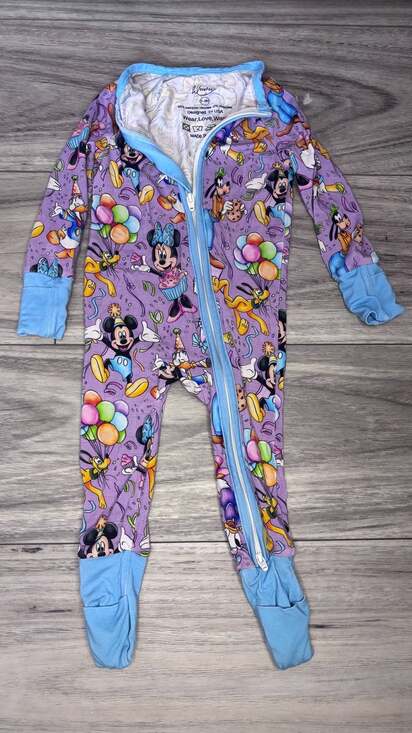 Weiwei Other - Weiwei Disney Mickey & Friends Bamboo Zip Footie Pajamas 3-6M